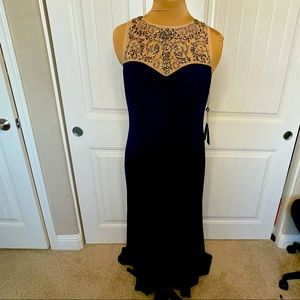 Elegant Looking Adrianna Papell Beaded Crepe Gown.